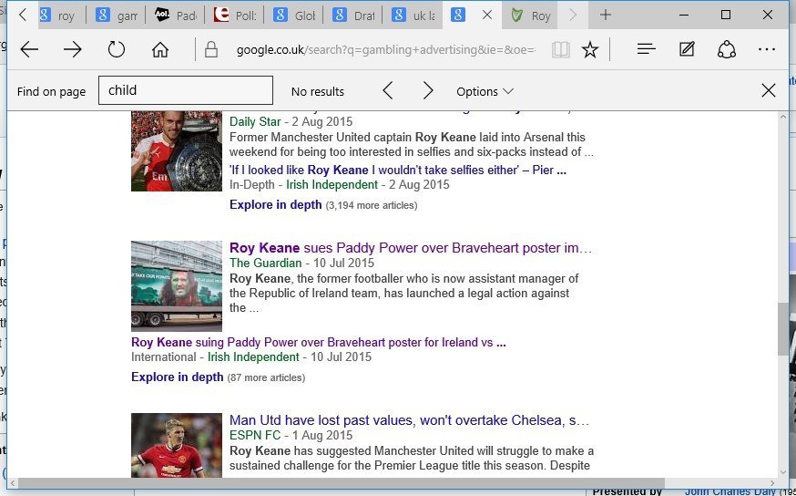 Roy Keane news articles