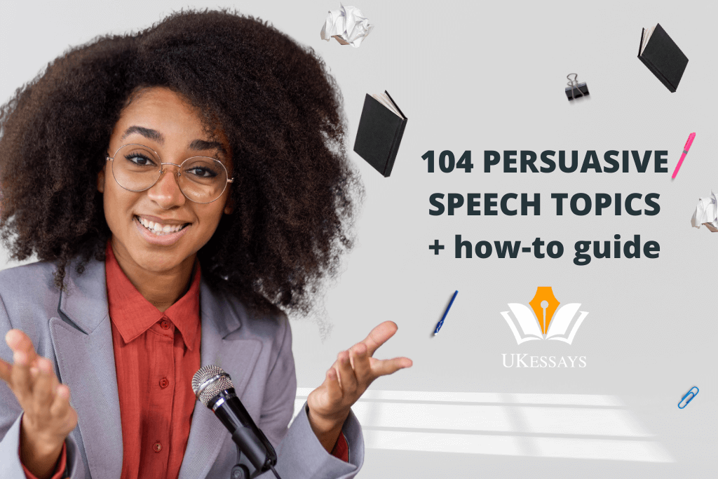 104 persuasive essay topics banner